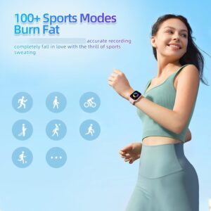 Bettdow SmartWatch, relogio smartwatch feminino com 1.83" Ecrã tátil, à prova d'água IP67, Recebimento de Notificações, relogio masculino com 100+ Modos Esportivos Faz e Recebe Ligações (Rosa) - Imagem 5