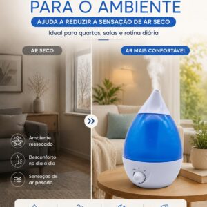 Umidificador De Ar Ultrassônico 2,6L Com Led 7 Cores, Bico Direcional, Controle De Névoa, Até 10H De Autonomia, Bivolt, Silencioso, Com Canetinhas E Adesivos Para Personalização Infantil - Imagem 6