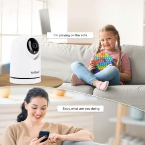 Câmera de Segurança Wi-Fi Interna, Câmera Inteligente com Rotação 360°, 2MP Full HD, Visão Noturna Colorida, Detecção de Movimento Humano, Áudio Bidirecional, Seguimento Automático - Imagem 6