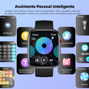 Relógio Inteligente Smartwatch FB047 com 1.83" Tela, Bluetooth, 100 Modos Esporte, IP68, 5 Dias Bateria - 37g Leve para Homens e Mulheres - Imagem 2