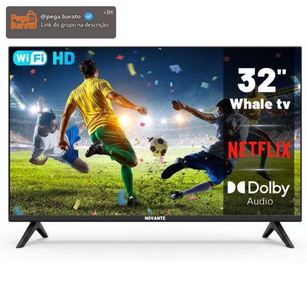 Smart TV 32 Polegadas, Whale 10.0, LED HD Ready, Wi-Fi e Bluetooth, Dolby Atmos, Netflix e YouTube, 3x HDMI