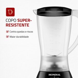 MONDIAL Liquidificador Easy Power, Preto, 550W, 110V - L-550-B - Imagem 5
