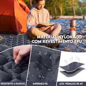 New Hawaii Colchonete Camping Colchão Inflável Solteiro, Praticidade e Conforto,Acampamento Acessorios - Imagem 9