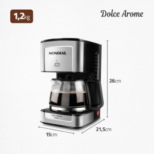 MONDIAL Cafeteira Elétrica Dolce Arome, 220V, 550W, Preto/Inox - C-43-20X-SI - Imagem 3