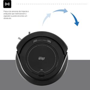 Aspirador de Pó Robô WAP ROBOT W90 3 em 1 | Automático, 250ml, Sistema Antiqueda, Rodas Emborrachadas, 30W, 3,6VDC, Bivolt - Imagem 7
