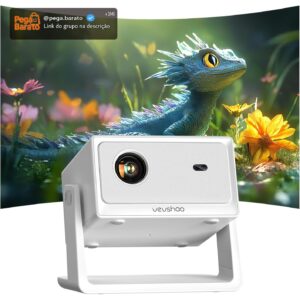VEVSHAO A16 Projetor Full HD 1080P Nativo,400 ANSI Lumens, Android 12,Wi-Fi 6 Dual Band e Bluetooth 5.0,Foco Automático,Keystone Automático,Rotação 360°,Tela de 35" a 200",automatic obstacle avoidance - Imagem 1