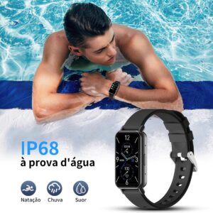 PEJE Band 1,1.45" TFT Tela, Smartwatchs,IP68 à Prova d‘Água,Relogio Smartwatch Feminino,100+ Modos Esportivos, Notificações Inteligentes, Assistente de Voz, Compatível com iOS/Android(Prata) - Imagem 3