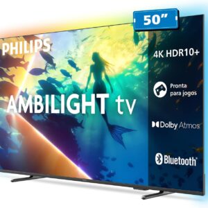 Smart TV Ambilight PHILIPS 50" 4K, 50PUG8100/78 | Comando de Voz, HDR10+/Dolby Atmos, VRR/ALLM, Bluetooth - Imagem 4