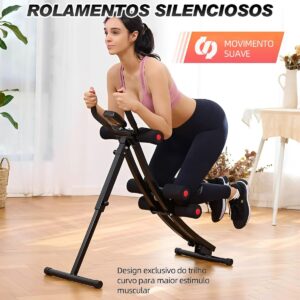 Máquina Abdominal Caseira com Trilho Curvo – Aparelho de Fitness para Abdômen e Exercício de Flexão, com Mostrador Digital e 3 Níveis de Inclinação – Silencioso, Dobrável e Confortável para Joelhos - Imagem 2