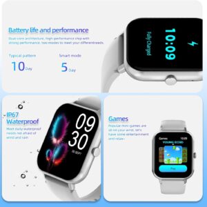 Bettdow SmartWatch, relogio smartwatch feminino com 1.83" Ecrã tátil, à prova d'água IP67, Recebimento de Notificações, relogio masculino com 100+ Modos Esportivos Faz e Recebe Ligações (Rosa) - Imagem 2