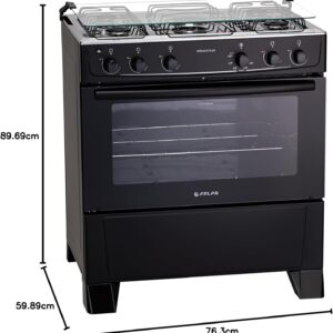 Fogão 5 bocas Atlas Mônaco Plus Preto com Acendimento Automático e Mesa Inox - Imagem 3