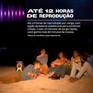Caixa de Som JBL PartyBox Club 120, Bluetooth, 160W RMS | Som JBL Pro Sound, Show de Luzes, À Prova de Respingos, Preta - Imagem 5