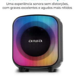 Caixa de Som PartyBox AIWA PB-07 Bluetooth 8H RGB USB TWS Preto - Imagem 4