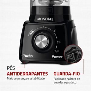 MONDIAL Liquidificador Turbo Power, Preto, 550W, 220V - L-99 FB - Imagem 9