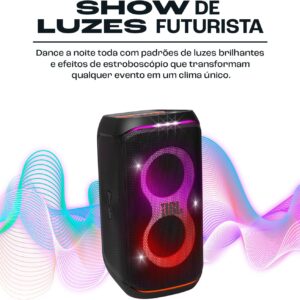 Caixa de Som JBL PartyBox Club 120, Bluetooth, 160W RMS | Som JBL Pro Sound, Show de Luzes, À Prova de Respingos, Preta - Imagem 3