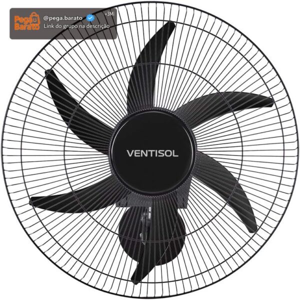 Ventilador de parede Ventisol Turbo 6 Steel Osc, 6 pás, 50cm, 200w - Bivolt