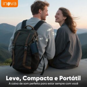 Caixa de Som, inava, Go-4 Pro, Bluetooth, Portátil,12h de reprodução, À Prova D'água IP67, Luzes RGB, TWS/FM/USB/TF(preto) - Imagem 8