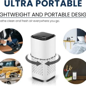 Purificador de ar A1 Mini HEPA alimentado por USB-C Ultraportátil (13,2 cm de altura, 190 g), ultra silencioso. Perfeito para viagens, no carro e desktop (branco) - Imagem 7