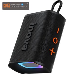 Caixa de Som, inava, Go-4 Pro, Bluetooth, Portátil,12h de reprodução, À Prova D'água IP67, Luzes RGB, TWS/FM/USB/TF(preto) - Imagem 1