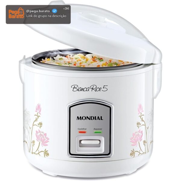 MONDIAL Panela De Arroz Bianca Rice 5, Branco, 400W, 220V - NPE-05-5X