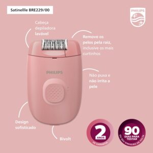 Depilador Philips Satinelle com 1 Acessório, Rosa | Depilação Feminina, BRE229/00, Bivolt - Imagem 9