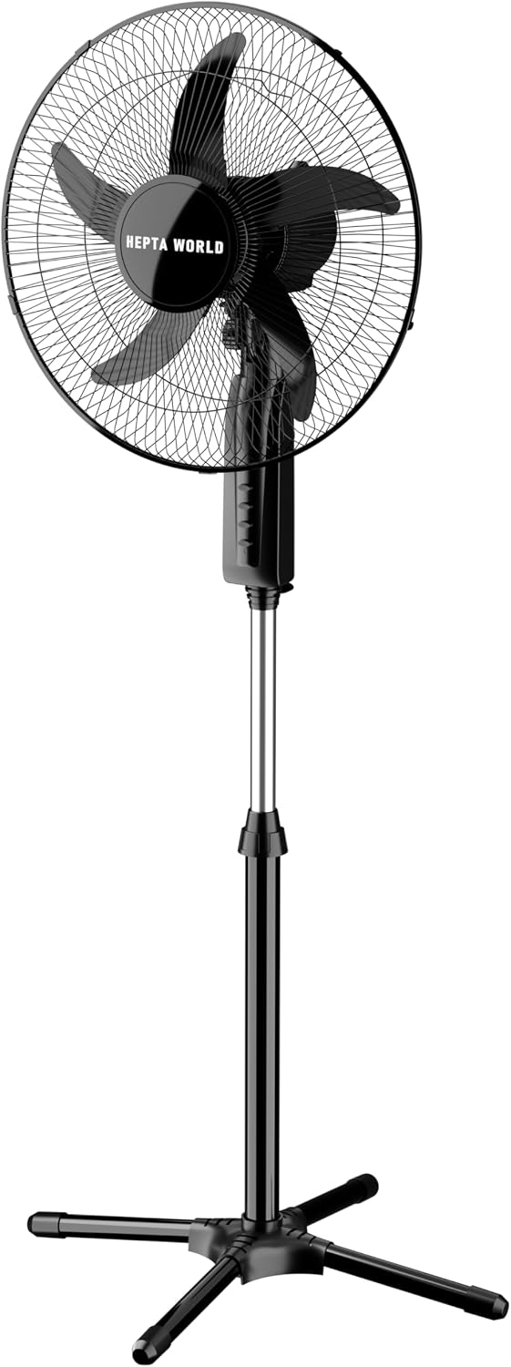 Ventilador de Coluna HEPTA WORLD Design Slim, PRETO, 1011 | Resfriamento, Silencioso, para Casa Escritório, 220V