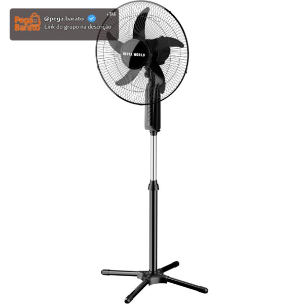 HEPTA WORLD Ventilador de Coluna, Resfriamento, Silencioso, Design Slim para Casa Escritório (PRETO, 220V, 1011)