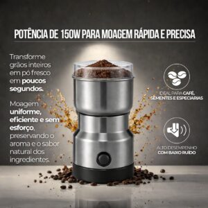 Moedor de Café Elétrico Inox 220V para Grãos Temperos e Especiarias - Imagem 3