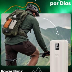 INAVA Power Bank, Carregador Portátil Universal 20000mAh, Carregamento Rápido 22.5W PD, Design Ergonômico, Compatível com iPhone 17/16/15/14/13/12 e Android, Ideal para Viagens (Branco) - Imagem 6
