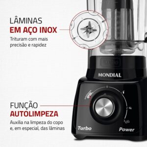 MONDIAL Liquidificador Turbo Power, Preto, 550W, 220V - L-99 FB - Imagem 8