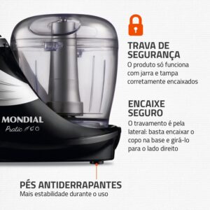 MONDIAL, Mini Processador Preto, 150W, 220V - MP-05-B - Imagem 5