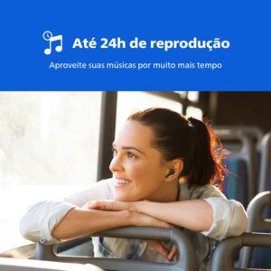 Fone de Ouvido Sem Fio TWS PHILIPS TAT1109BK/00 Bluetooth | Com Microfone, Até 24 horas de bateria, Preto - Imagem 2