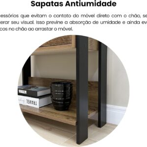 Estante Organizadora com porta basculante MATCH cor Pinho/Preto - Artely - Imagem 11