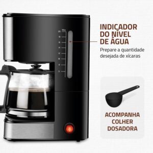 MONDIAL Cafeteira Elétrica Dolce Arome, 220V, 550W, Preto/Inox - C-43-20X-SI - Imagem 8