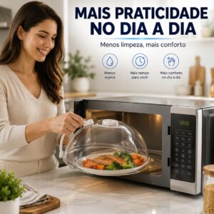 Tampa Anti-Respingo para Micro-ondas com Válvula de Vapor, Protetor Transparente para Aquecer Alimentos sem Sujeira, Reutilizável, Fácil de Limpar, Proteção Contra Respingo e Odor - Imagem 6