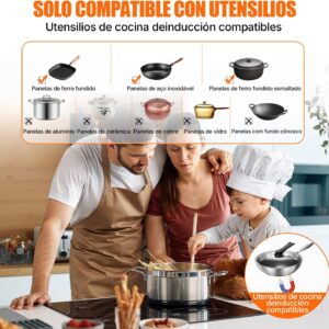Cooktop de Indução 4 bocas controle independente 7000 W, 9 níveis de potência, trava para crianças, Controle de toque, cozinha moderna e elegante, 220V - Imagem 7