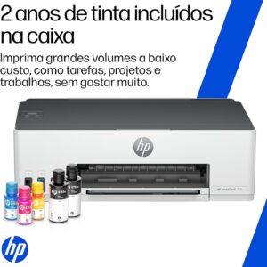 Impressora HP Smart Tank 210 com Tanque de Tinta Colorida - Com Wi-Fi - USB 2.0 de alta velocidade. Funções da impressora: Imprimir. Cor: Branco (3D4L5A) - Imagem 7
