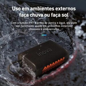 Caixa de Som, inava, Go-4 Pro, Bluetooth, Portátil,12h de reprodução, À Prova D'água IP67, Luzes RGB, TWS/FM/USB/TF(preto) - Imagem 4