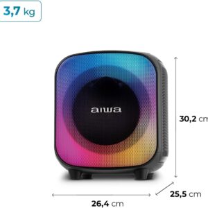Caixa de Som PartyBox AIWA PB-07 Bluetooth 8H RGB USB TWS Preto - Imagem 11