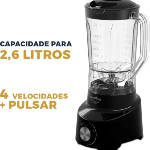 Liquidificador Britânia 2,6L 4 Velocidades Diamante 1100 PR 220V - Imagem 2