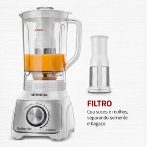 MONDIAL, Liquidificador Turbo, Branco/Inox, 1100W, 220V - L-1100-WI - Imagem 6