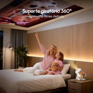 VEVSHAO A16 Projetor Full HD 1080P Nativo,400 ANSI Lumens, Android 12,Wi-Fi 6 Dual Band e Bluetooth 5.0,Foco Automático,Keystone Automático,Rotação 360°,Tela de 35" a 200",automatic obstacle avoidance - Imagem 4