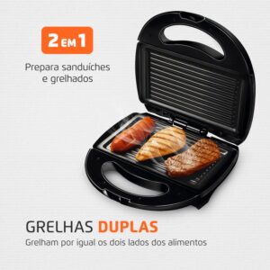 MONDIAL Sanduicheira Fast Grill & Sandwich, Preto, 750W, 110V - S-12 - Imagem 3