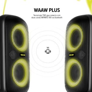 Caixa de Som WAAW by ALOK INFINITE 100 Bluetooth, 100W RMS | Tipo Torre, Até 14h de Autonomia, 4 Alto-Falantes, TWS - Imagem 22