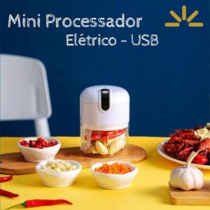 Mini Processador De Alimentos 3 Lâminas Elétrico Bivolt Usb ( Cores variadas) - Imagem 4