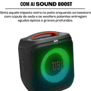 Caixa de Som JBL PartyBox Encore Essential 2, Bluetooth | Show de Luzes, Portátil, Resistente a Respingos, Bateria de até 15h, Som JBL Pro Sound, AI Sound Boost, 100 W RMS - Imagem 2