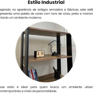 Estante Organizadora com porta basculante MATCH cor Pinho/Preto - Artely - Imagem 14