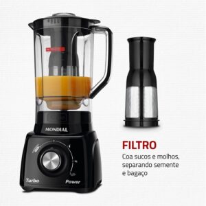 MONDIAL Liquidificador Turbo Power, Preto, 550W, 220V - L-99 FB - Imagem 6