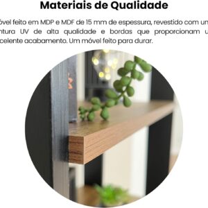 Estante Organizadora com porta basculante MATCH cor Pinho/Preto - Artely - Imagem 6