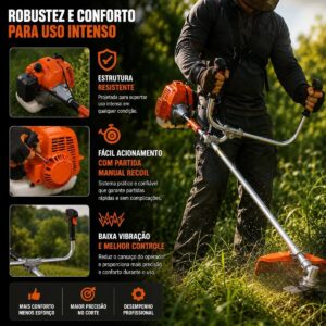 Roçadeira Profissional kNakasaki 75CC 3,6HP Gasolina Completa - Imagem 3